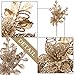 Valery Madelyn 6 Pcs Gold Glitter Christmas Tree Picks with Artificial Flowers and Leaves for Christmas Decorations, DIY Christmas Wreath Accessories and Home Flower Vase Filler-13inch