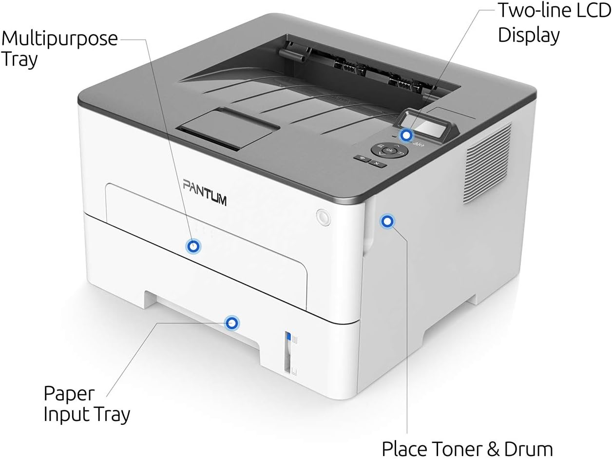 Pantum P3302DN Compact Monochrome Laser Printer Blakc and White & Auto Two-Sided Printing Connect only via Wireline Network and USB 2.0: Electronics