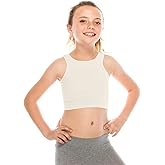 Kurve Premium Girls Seamless Supersoft Sleeveless Crop Tank Top - Stretchy Bra, UV UPF 50+ (Made in USA)