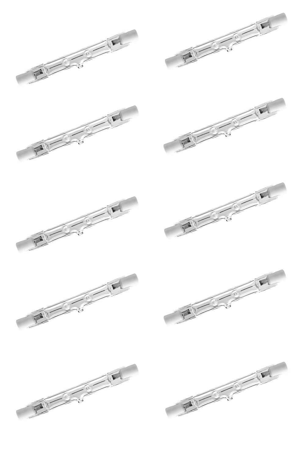 Nuloxx Pack of 10 Halogen Light Bulbs Rod R7S 78 mm 80 W/827 2700 K 1400LM AC 220... 240 V, 360 ° Beam Angle, Dimmable