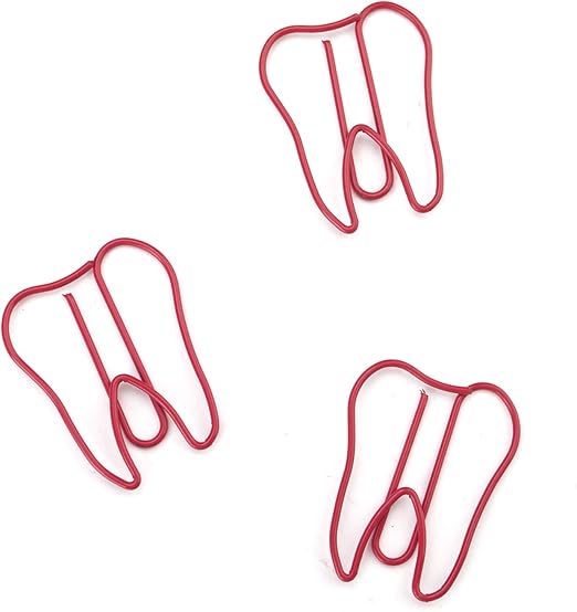 Officeship Tooth Shaped Paper Clips, 1 2/5"L x 1 1/5"W In StockRed
