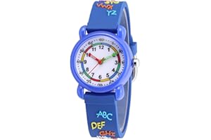 Jewtme Kids Time Teacher Watches 3D Cute Cartoon Silicone Children Toddler Butterfly Wrist Watches for Ages 3-10 Boys Girls Little Child