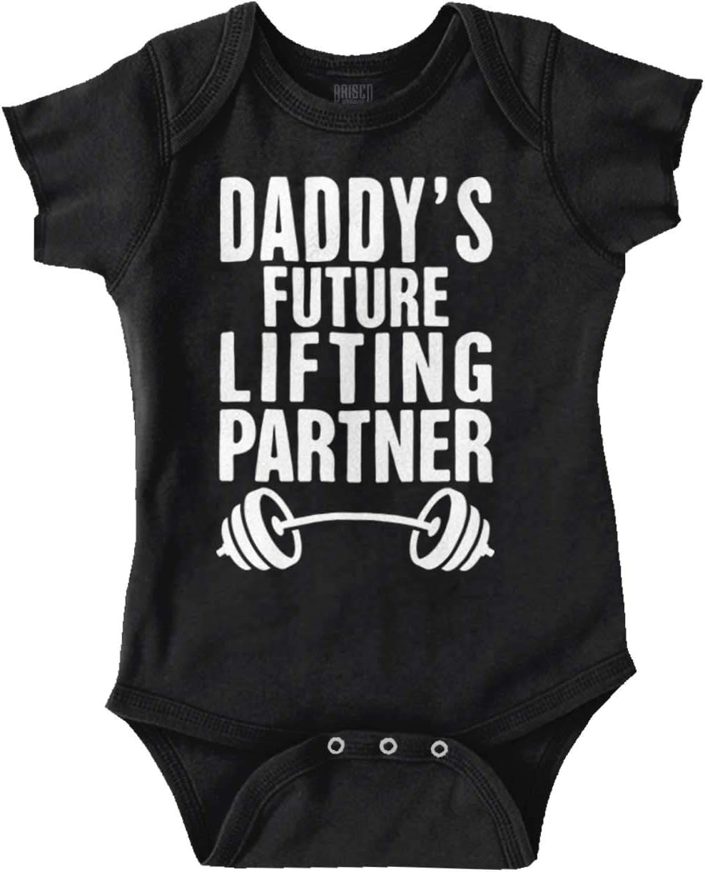 Brisco Brands Daddys Future Lifting Partner Athletic Baby Baby Romper Bodysuits