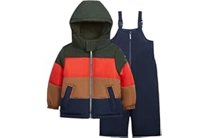 OSHKOSH B'GOSH Boys' 2-Piece Ski Jacket and Snowbib Snowsuit Set - Water-Resistant Winter Outerwear