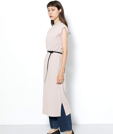 Amazon センスオブプレイス ワンピース ドレス モックネックフレンチスリーブワンピース レディース 96 26c001 Greige Free ワンピース チュニック 通販