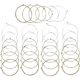 TUOREN 5 Sets of 6 String Guitar Strings Replacement Steel Guitar Strings for Acoustic Guitar Gold Ball End