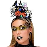 CAKURE Halloween Headbands Light Up Black Hair Bands Festival Halloween Costume Hair Accessories for Women and Girls