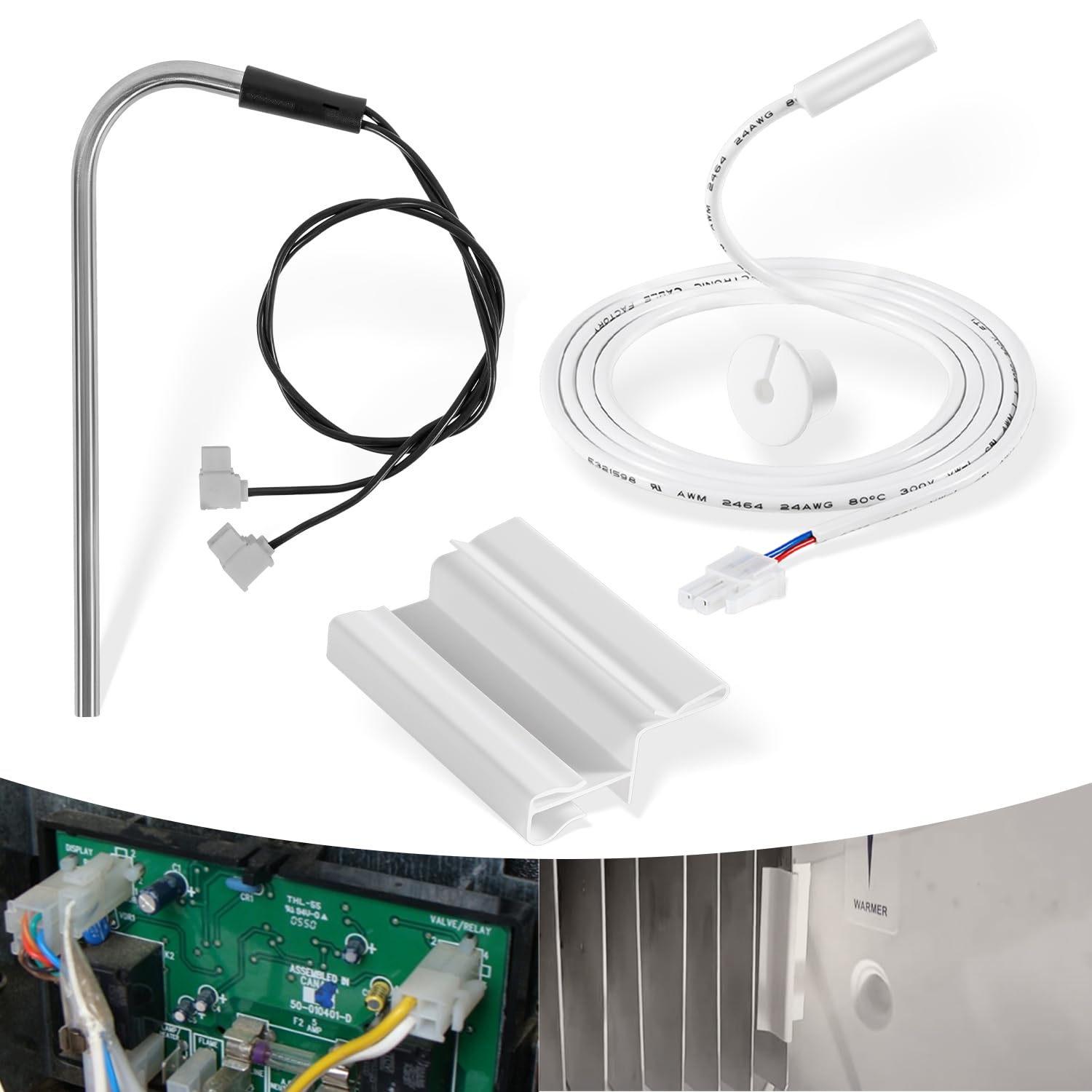 Photo 1 of 3851210025 Thermistor RV Refrigerator Sensor Kit & 3850644422 Heating Element Replacement(120V/325W) for Dometic RM2551 RM2551 RM2554 RM2607 RM2611 & Other Dometic RM,S,NDR & DM Series Models