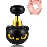 GDGJWL Cute Cat Paw Foam Soap Dispenser, Black Kitty Hand Soap Pump with Paw-Shaped Foam, Spooky Cat Lover Gift for Bathroom and Kitchen Home Accessories