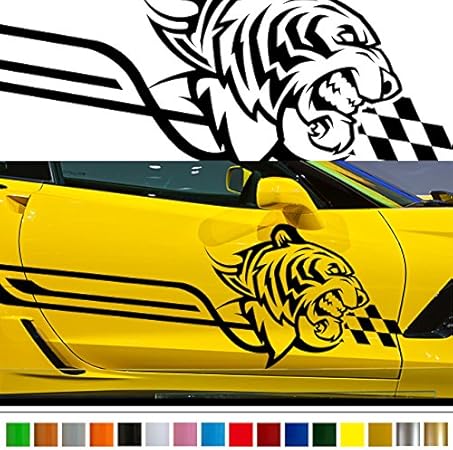 Amazon タイガーカーステッカー車用 虎ワイルドスピード系デカール ブラック 色変更可 ステッカー デカール 車 バイク