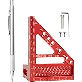 Beslands 3D Multi Angle Measuring Ruler, 22.5-90 Degree High Precision Carpenter Square Woodworking Triangle Ruler Protractor