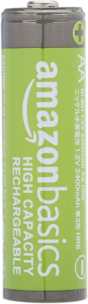 Basics AA High-Capacity Ni-MH Rechargeable Batteries (2400 mAh), Pre-charged - Pack of 8: Home Audio & Theater