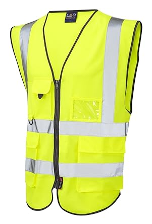 Hi Vis Viz Sécurité Fermeture Éclair Gilet Exécutif Gilet Téléphone & ID Poche taille s-5xl Protection individuelle, ÉPI