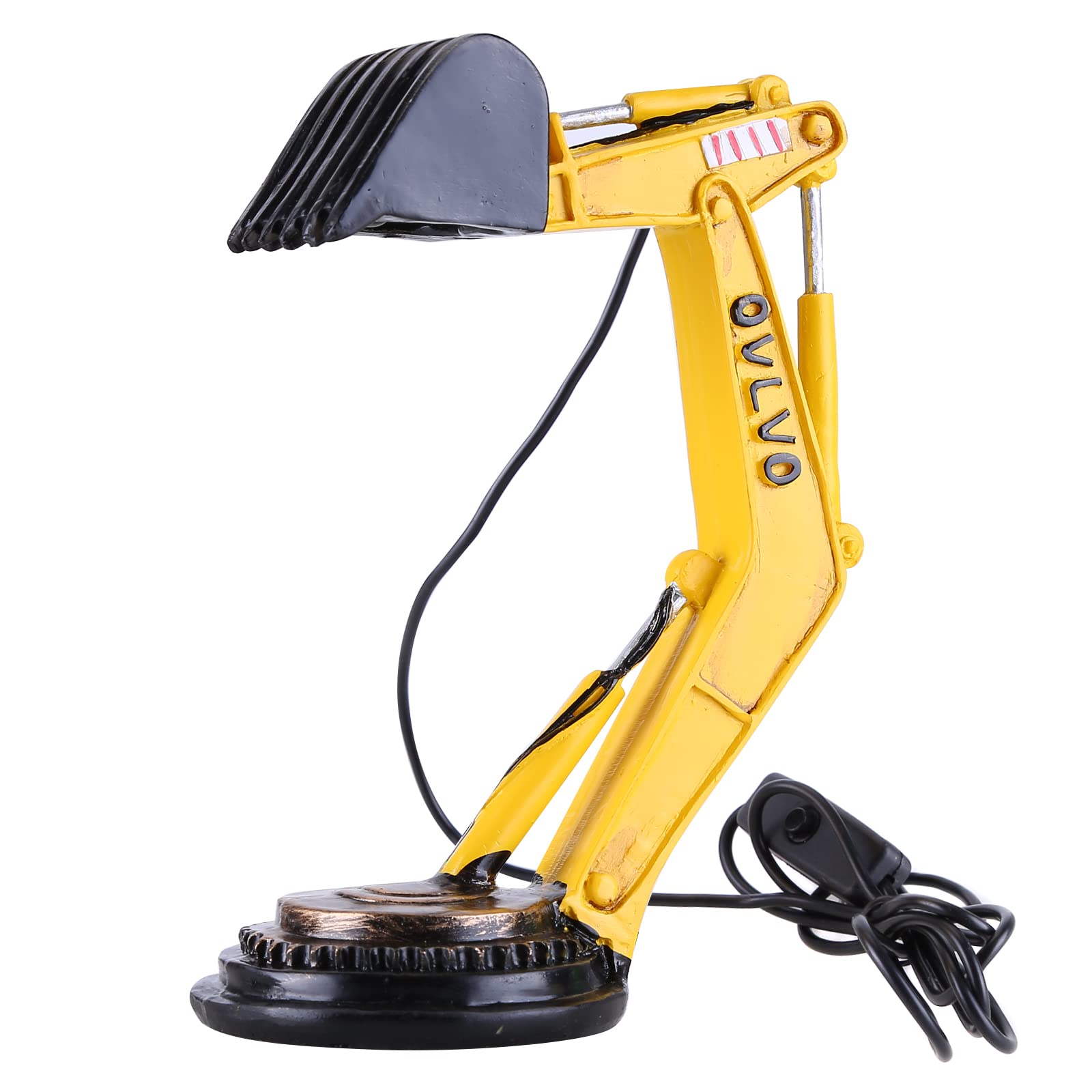 Uposao Digger Desk Lamp - Unique Excavator LED Table Lamp, Industrial Style, Yellow Resin, Portable