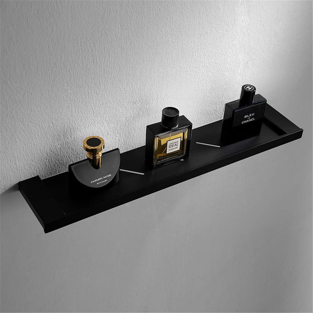 LUDSUY Nordic Bathroom Shelf Stainless Steel Wall in Front of Black and White Golden Shower Shower Toilet Bathroom Mirror Accessories,48cm Matte Black Paint