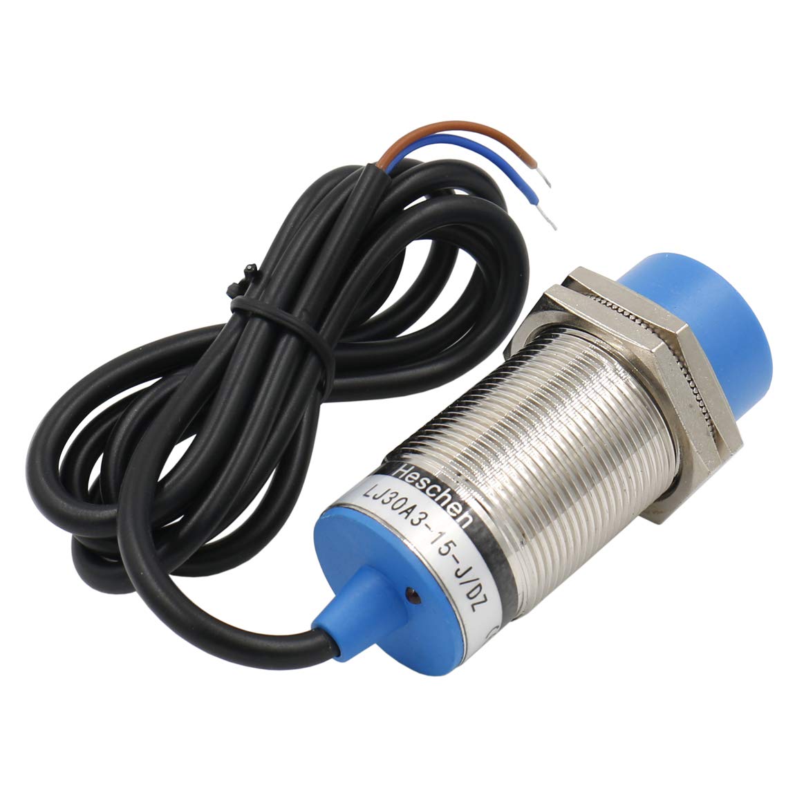 Heschen M30 Inductive Proximity Sensor Switch Non-shield Type LJ30A3-15-J/DZ Detector 15mm 90-250VAC 400mA Normally Closed (NC) 2 Wire