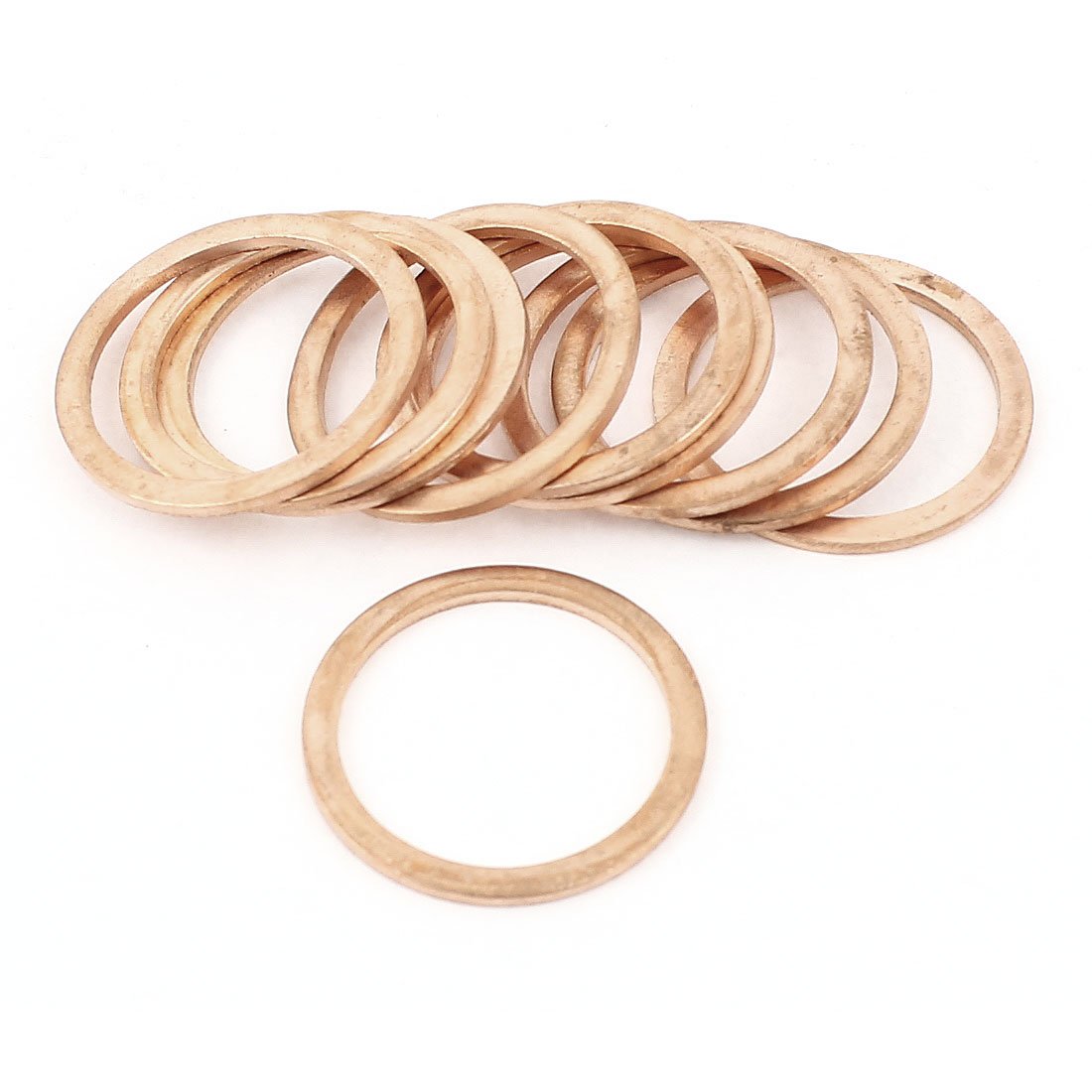 Sourcingmap 10Pcs 24mmx30mmx1.5mm Copper Washer Flat Seal Gasket Replacement
