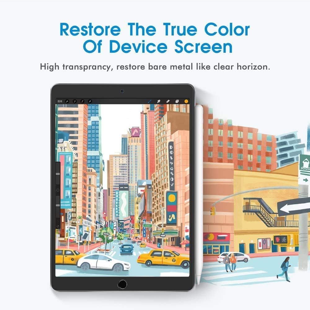 [2 Pack]Paperfeel Screen Protector iPad 9.7, Write, Draw and Sketch Like on Paperfeel Anti Glare Less Reflection with Easy Installation Kit for iPad 9.7&iPad Pro 9.7
