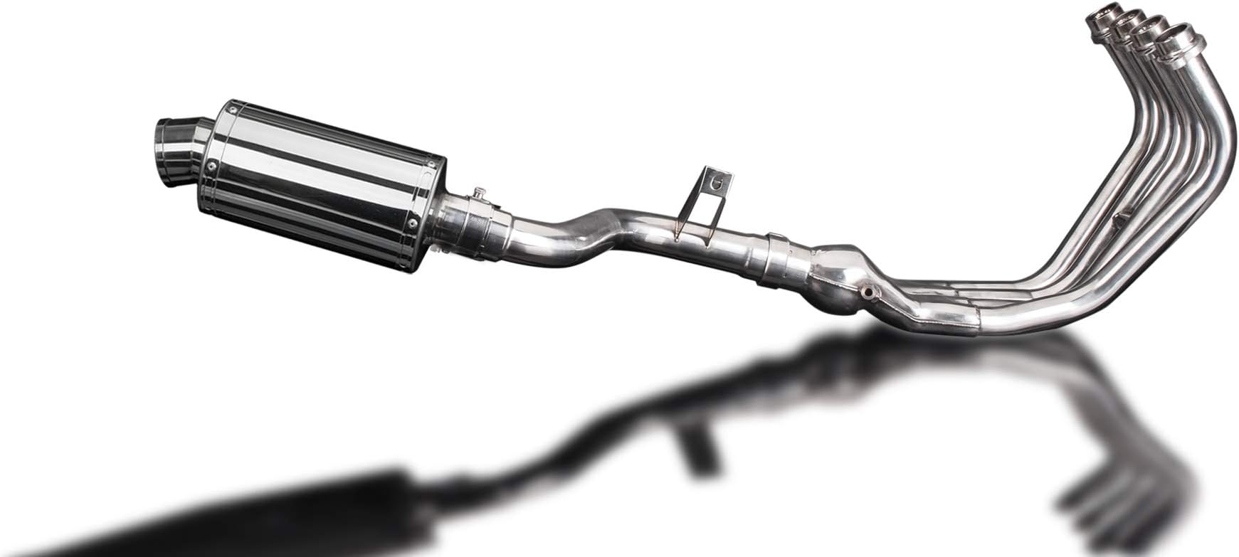 Delkevic Full 4-1 Exhaust compatible with Yamaha FZ6R SS70 9" Stainless Steel Oval Muffler 09-17