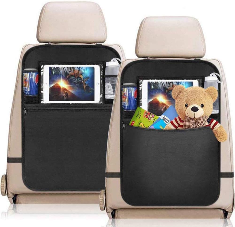 Protezione Sedile Posteriore Auto In PU Nero, Organizer Con Tasche Per Bambini, WZTO - Foto 2