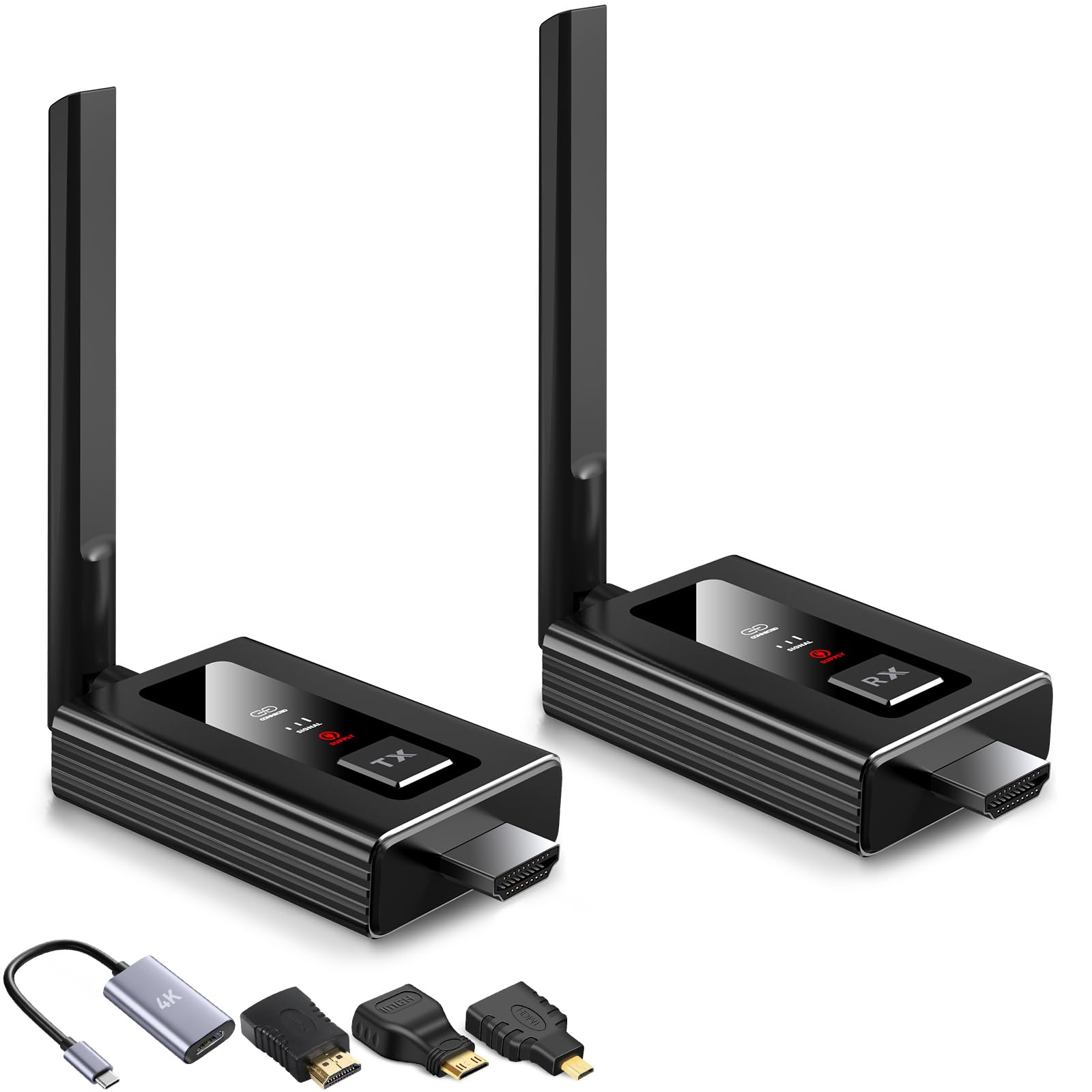 Photo 1 of Wireless HDMI Transmitter and Receiver, Upgraded Range 165FT/50M,1080P@60Hz High Definition Video, Plug and Play HDMI Wireless Extender 5G/2.4G, Used for Monitoring Video from PC/Projector/TV Box