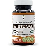 Secrets of the Tribe White Oak USDA Organic 60 Capsules | High-Potency Herbal Capsules | Made with Organic Vegetarian Capsules and Organic White Oak (Quercus alba) Dried Bark (60 Capsules)