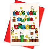 WLWLGLUCK Funny Father’s Day Card with Envelope, Super Daddio Card for Dad Daddy Grandpa, Humor Father’s Day Greeting Card from Son, Happy Father’s Day Card from Daughter Son