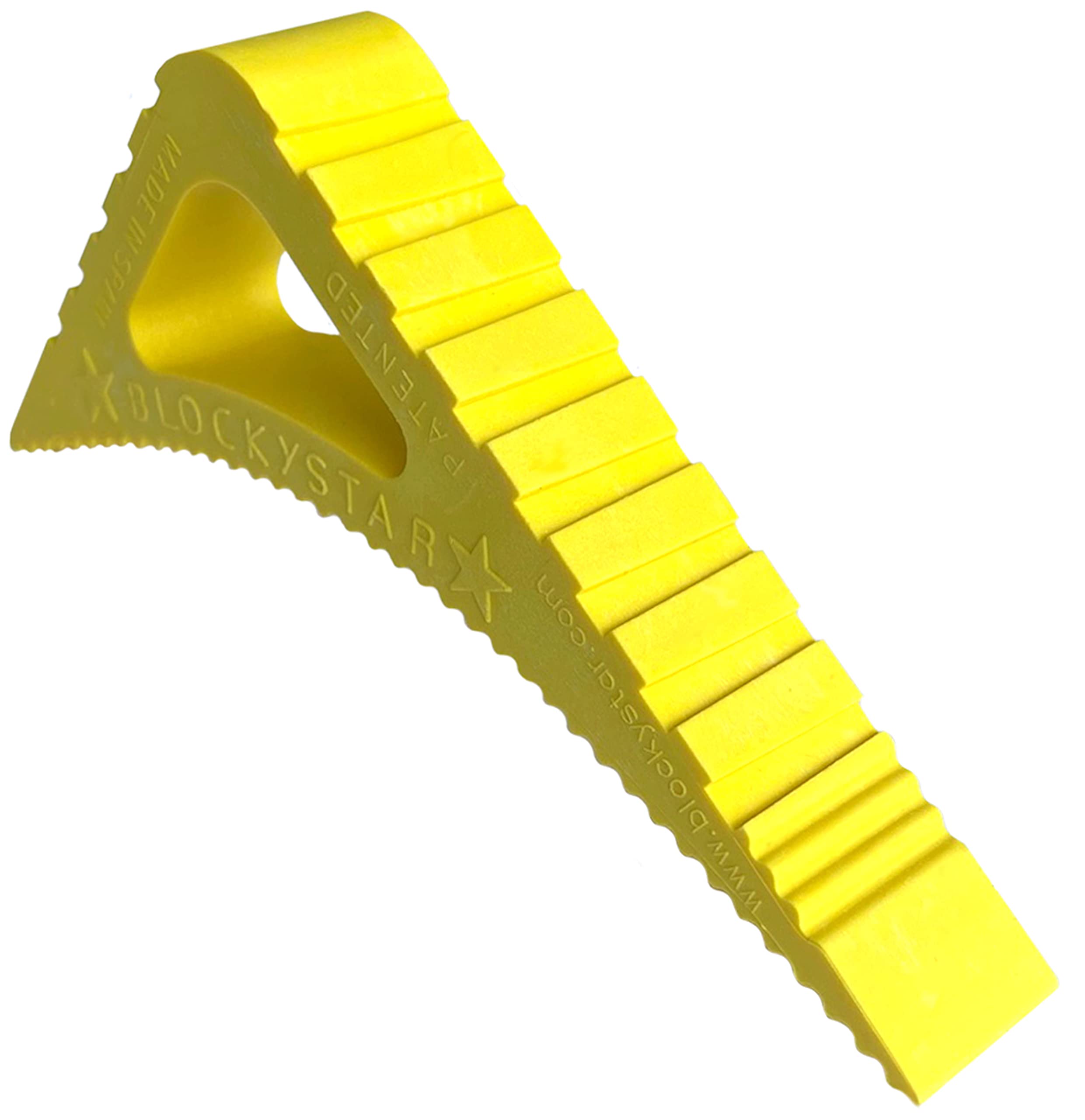 Blockystar Rubber Door Stopper & Window Wedge, Award Winning Decorative Doorstop, Multi-Surface Door Stoppers for Home, Office, Schools, Made in Spain, Yellow