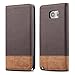 for Samsung Galaxy Note 5 Wallet case,WenBelle [Blazers Series] Wallet-Style Case, Stand Feature, isal Fabric and Leather-Look Design Wallet Cover Flip Cases for Galaxy Note 5（2015 Release）(Brown)