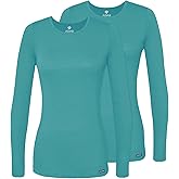 Adar Underscrubs for Women 2 Pack - Long Sleeve Underscrub Comfort Tee