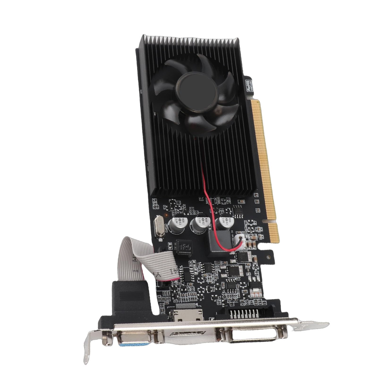 Gaming Graphics Card, 1GB DDR3 64bit Graphics Card, 589MHz 1000MHz 2560x1600 Video Card, DVI VGA PCI Express 2.0, Computer Graphics Card For Gaming Video Editing