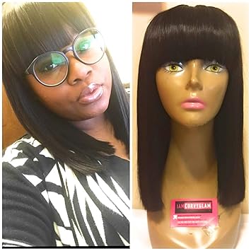 Amazon Com Blunt Cut Bob Shoulder Length Full Lace Wig