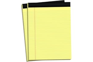 DORFAS Legal Pads 8.5 x 11 Top Premium Note Pads 8.5” x 11.75” College Ruled Yellow Notepad 80gsm Quality Lined Paper Pads, 30 Sheets per Pad, 2 Pack Perforated Writing Pads Perfect for Office, Home, School