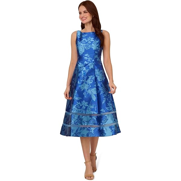sachin and babi light blue dress Cocktail Dress with Plush Fur Accent for Holiday Nights