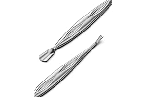 BEZOX Cuticle Pusher with Trimmer - Elegant Precision Cuticles Fork, Dual-Ended Stainless Steel Manicures and Pedicures Tool for Exquisite Nail Care - Silver
