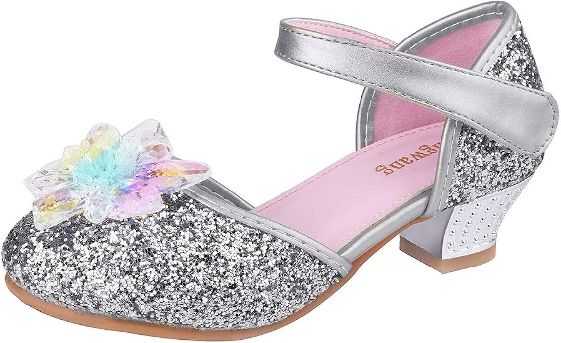 silver flower girl sandals