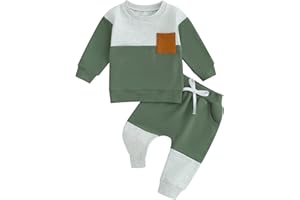 ALLSHOPE Toddler Baby Boy Clothes Set Letter Print Long Sleeve Sweatshirt Top Jogger Pants Cute Newborn Infant Fall Winter Outfit