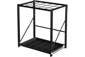 GL GLOBAL LIFE Folding Umbrella Storage Stand Rack Holder Organizer Free Standing Industrial Umbrella Rack for Entryway Home Commercial Office Hotel Entry Hallway Patio Décor with Removable Drip Tray