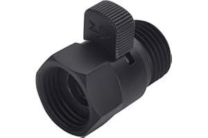 CHUANGTIM Matte Black Water Flow Control Valve, 1/2" Shower Head Flow Control Brass Shut Off Valve for Handheld, Water Pressure Regulator Replacement for Shower System