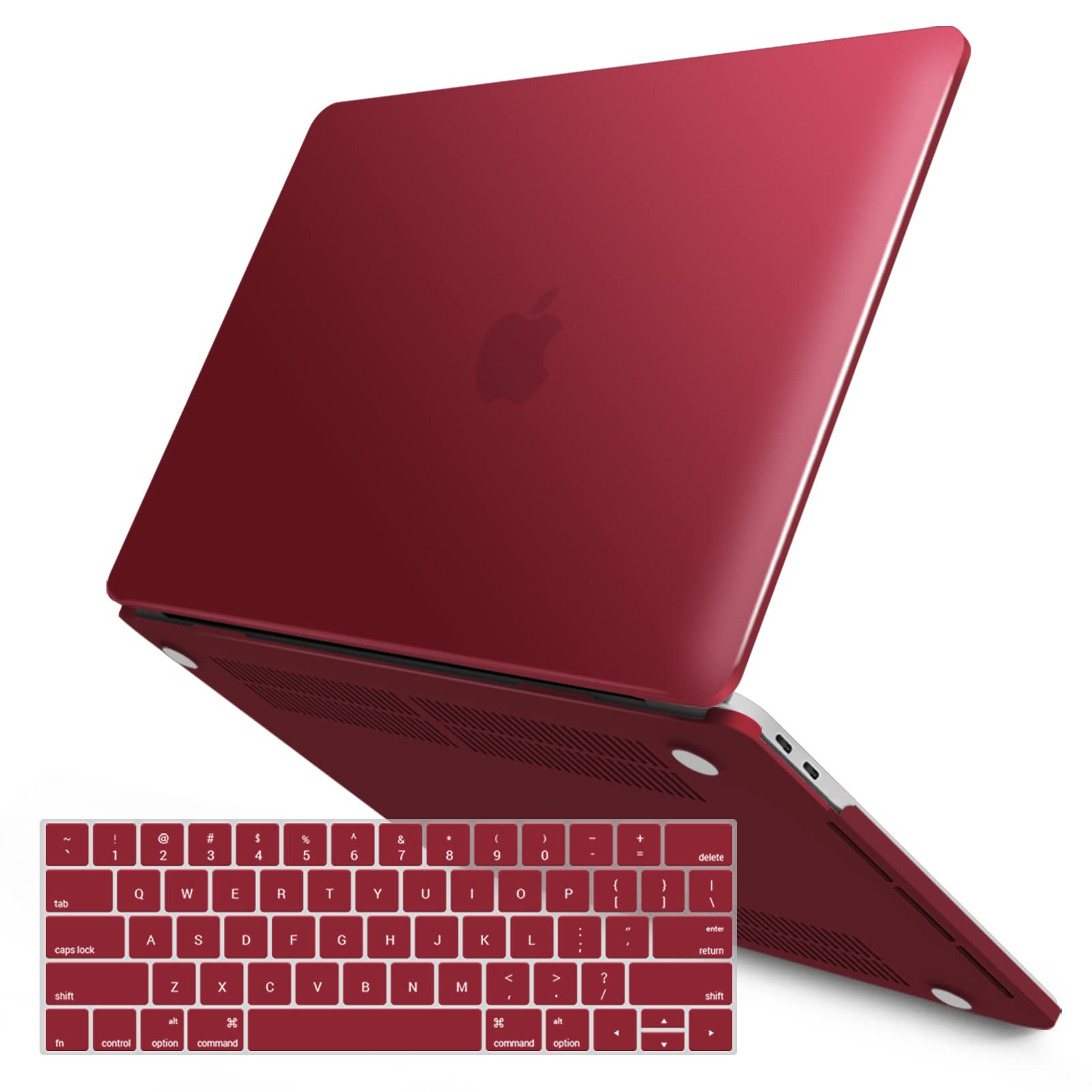 Photo 1 of IBENZER Compatible with MacBook Pro 15 Inch Case 2019 2018 2017 2016 A1990 A1707, Plastic Hard Shell Case with Keyboard Cover for Mac Pro 15 Touch Bar, Wine Red, T15WR+1B