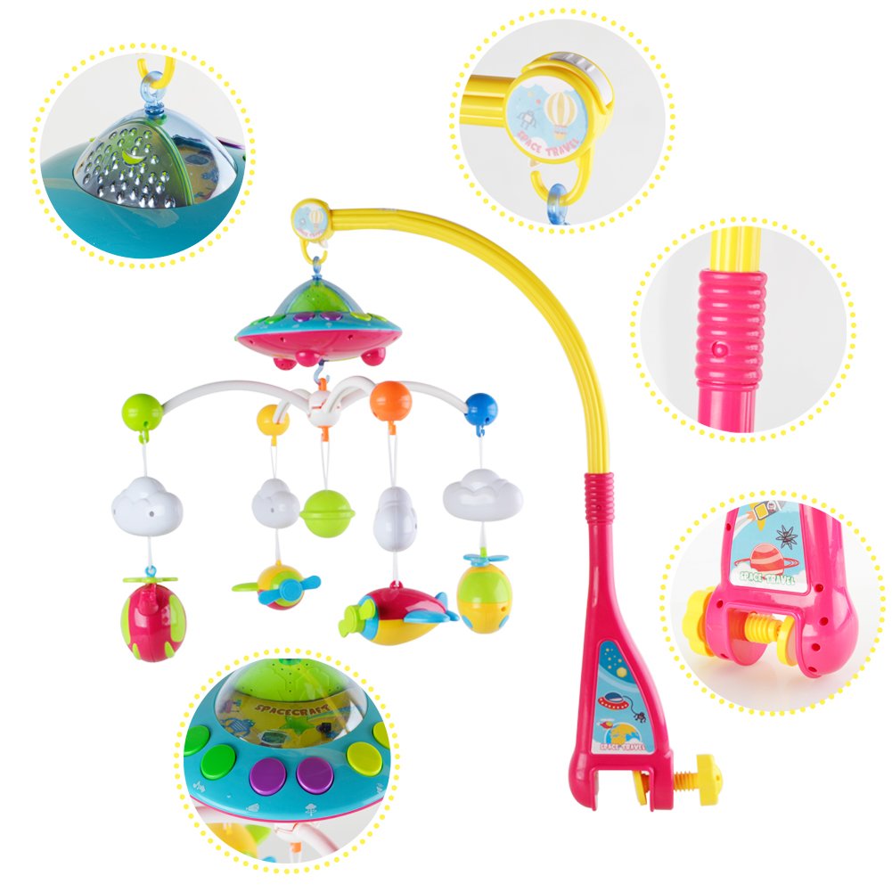 Baby Crib Mobile Musical Toy WISHTIME Rotating Overhead Stars Dreams