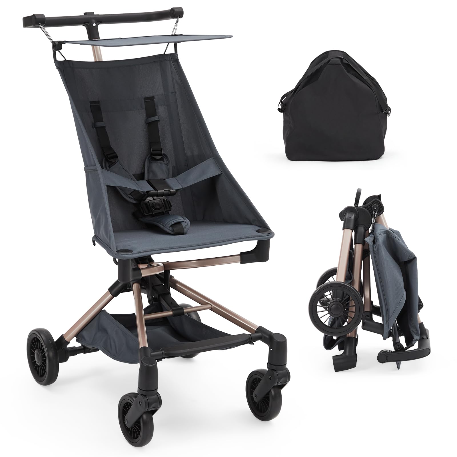 Photo 1 of GarveeLife Lightweight Baby Stroller Under 10 lbs, Travel Strollers for Airplane with Carry Bag, One-Handed Fold Compact Umbrella Stroller - Adjustable Sun Canopy, 360° Wheels & 3-Point Safety Harness