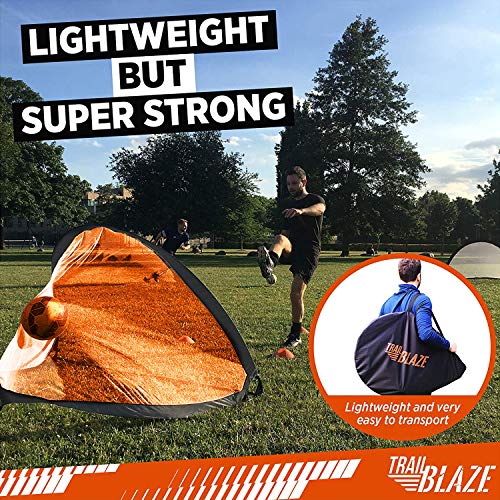 Trailblaze Pop Up Soccer Goals for Backyard - 2 Portable Soccer Nets for Backyard, 8 Disc Cones + Carry Case - Ideal Soccer Equipment for Training