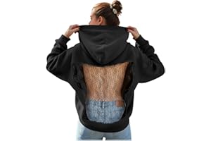 Backless Hoodie for Women Sexy Crystal Hollow Mesh Back Rhinestone Hoodie Glitter Hollow Crystal Fishnet Open-Back Sweatshirt
