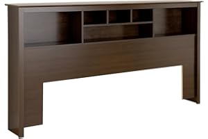 Prepac King Size Bed Headboard: Stylish Espresso King Headboard with Bookcase for King Size Beds, Freestanding (81.5" W x 43" H x 11" D) - ESH-8445