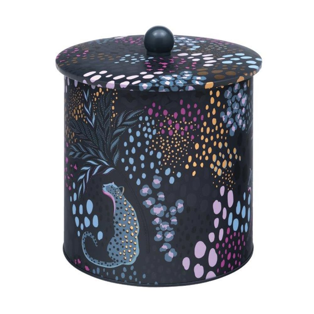 Elite Gift Boxes Sara Miller Midnight Leopard Biscuit Barrel 170(d) x 173mm