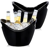 Halloween Ice Bucket, Black Acrylic Ice Buckets for Parties, Mimosa Bar Supplies, 4Liter Champagne Bucket, Beverage Tub for C