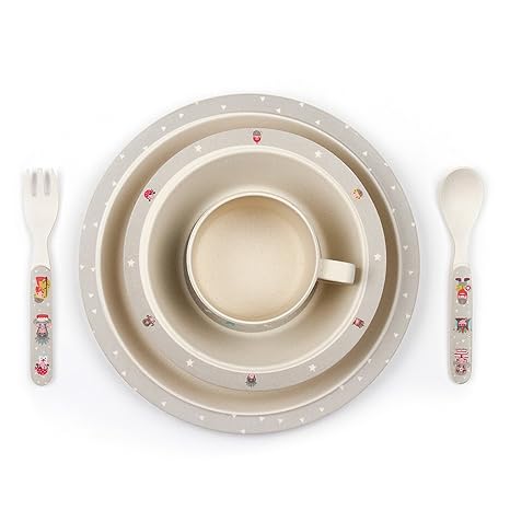 Kiwisac Set de Vajilla 5 piezas | Vajilla Infantil para ...