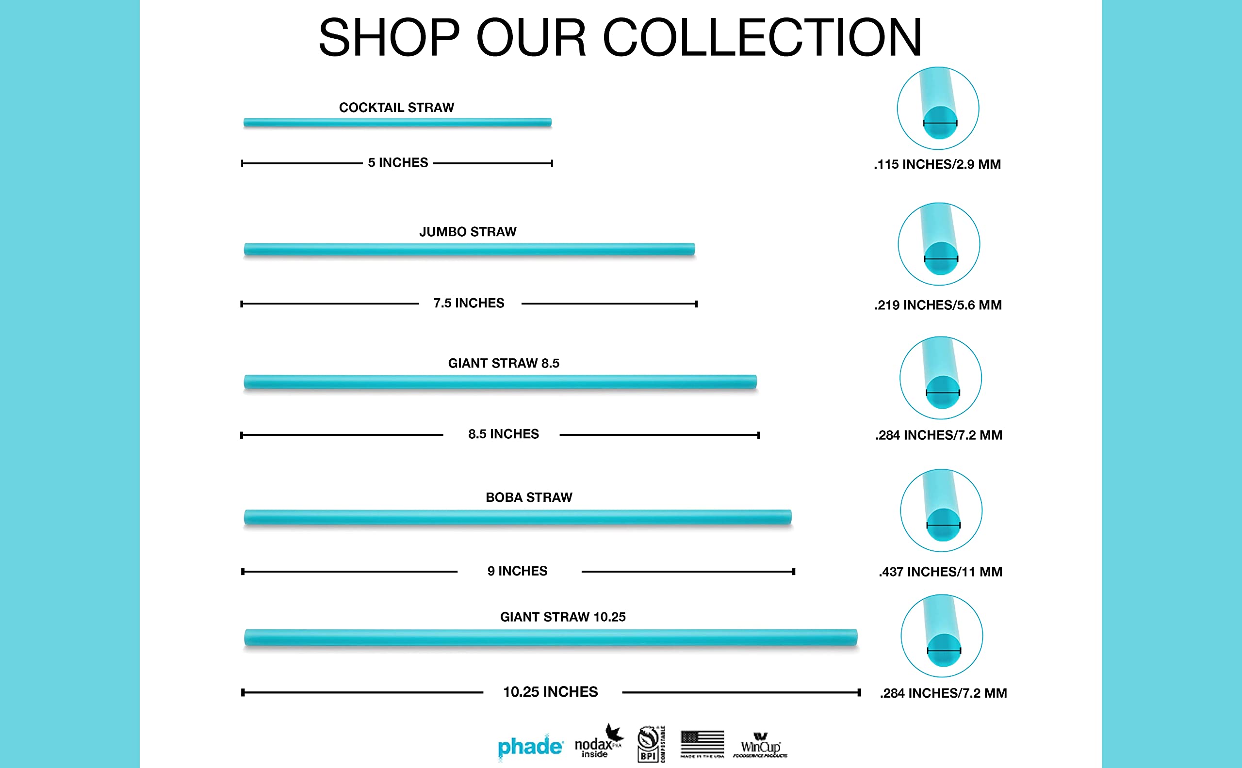 phade Eco-Friendly 7.75" 375 Count Jumbo Drinking Straws - Sustainable Marine Biodegradable Compostable Individually Wrapped, 1 Pack - Image 6