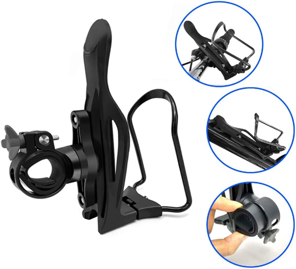 JIANKUN Adjustable Bike Water Bottle Cage,Lightweight Aluminum Alloy Bicycle Water Bottle Holder with Handlebar Mount Bracket